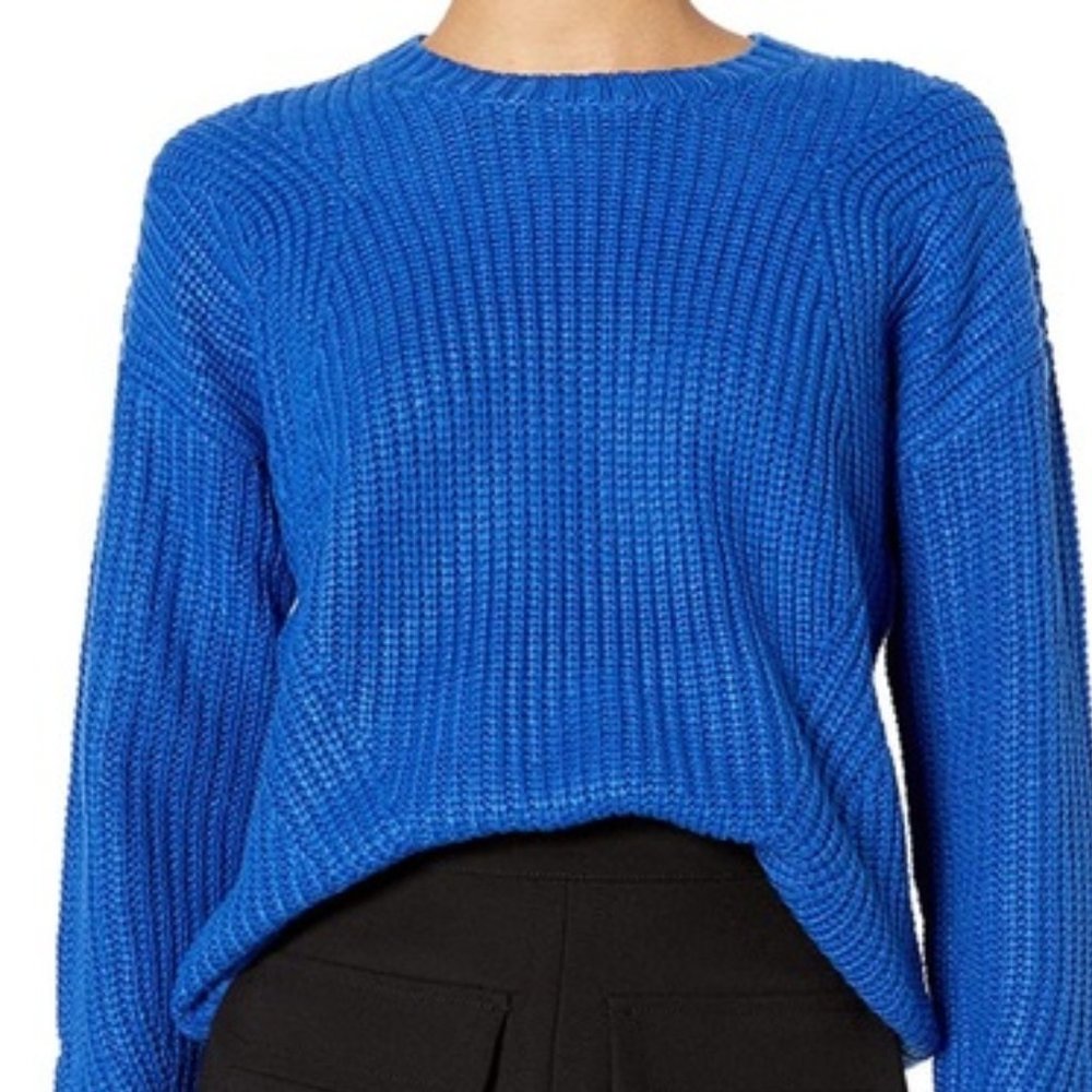 Lucky Brand Cobalt Crew Neck Cable Knit Sweater